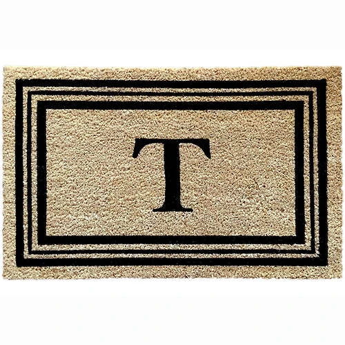 Kashi Home Monogram Letter 18"x28" Printed Coir Mat 8 Kashi Home Monogram Letter 18"x28" Printed Coir Mat - Image 8