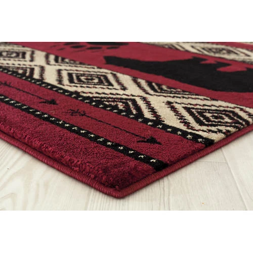 Huntsmen Bear Imprint 5'3" X 7'2" Area Rug 1 Huntsmen Bear Imprint 5'3" X 7'2" Area Rug