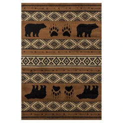 Huntsmen Bear Imprint 5'3" X 7'2" Area Rug 25 Huntsmen Bear Imprint 5'3" X 7'2" Area Rug -Exquisite Home imageService 889