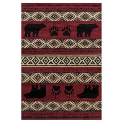 Huntsmen Bear Imprint 5'3" X 7'2" Area Rug 27 Huntsmen Bear Imprint 5'3" X 7'2" Area Rug -Exquisite Home imageService 891